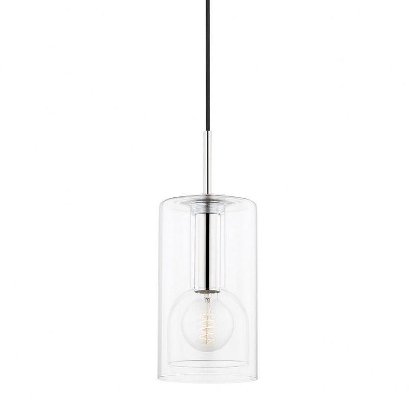 Elegant Polished Nickel Clear Glass Single Pendant Light