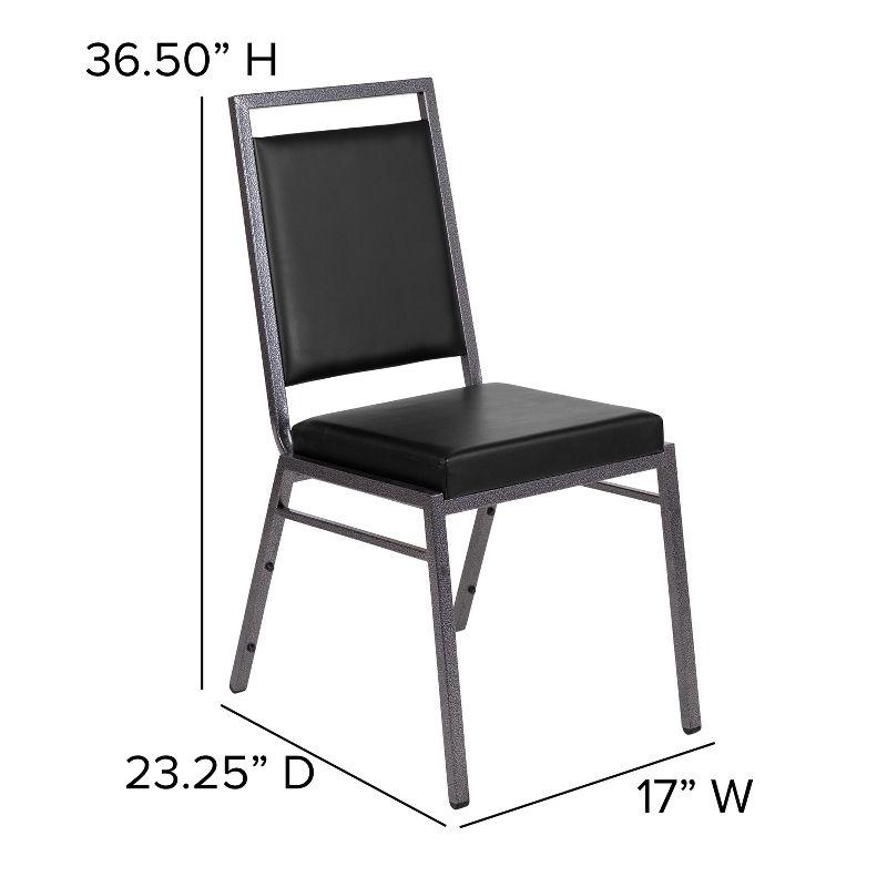 Black Vinyl and Metal Stacking Banquet Chair