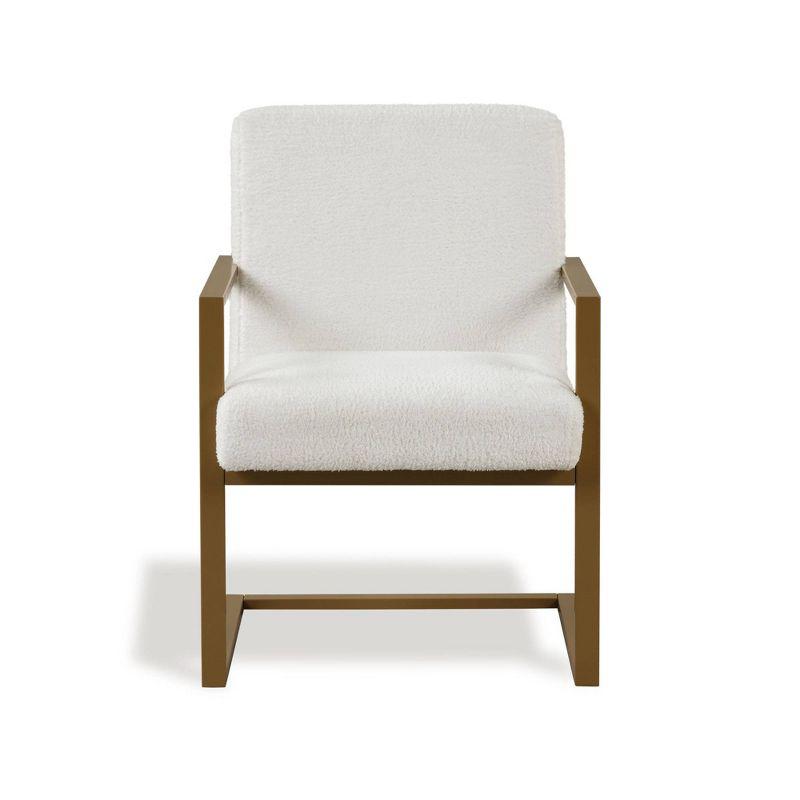 Modern Glam 27" Cream Fabric Accent Chair with Gold Metal Legs