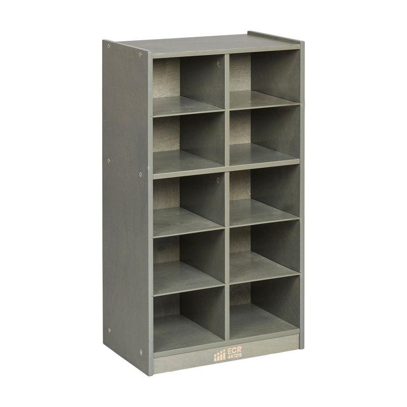 ECR4Kids 10 Cubby Mobile Tray Storage Cabinet, 5x2, Classroom Furniture