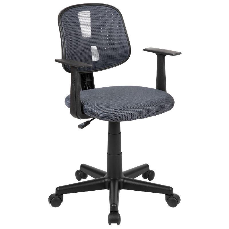 Contemporary Mid-Back Mesh Swivel Task Chair with Pivot Back in Gray