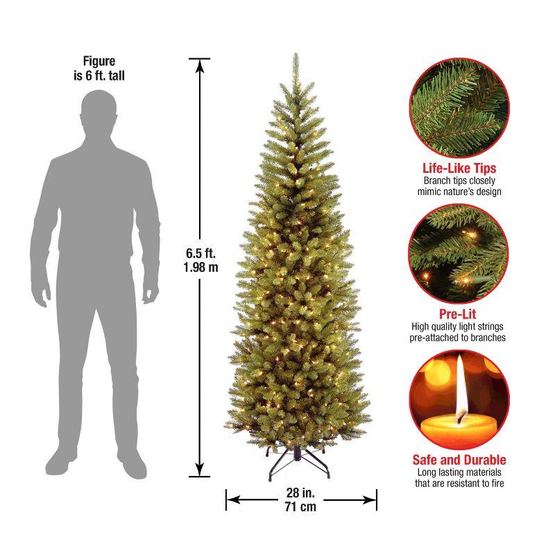 Pencil Slim Kingswood Fir Artificial Christmas Tree Clear Lights - National Tree Company