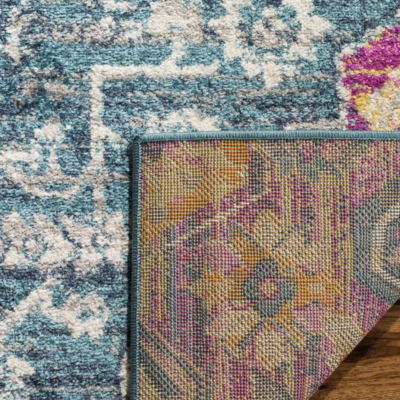 Madison MAD119 Power Loomed Indoor Area Rug - Blue/Fuchsia - 6'7"x6'7" - Safavieh.