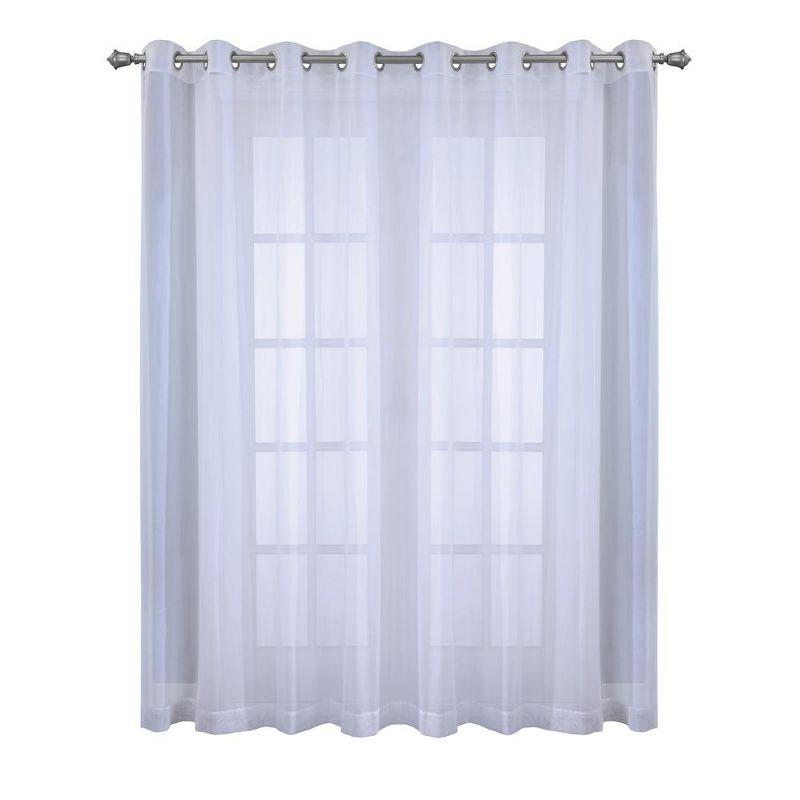 Habitat Cote d'Azure Sheer Grommet Exclusive Curtain Panel for Living Room 112" x 84" White