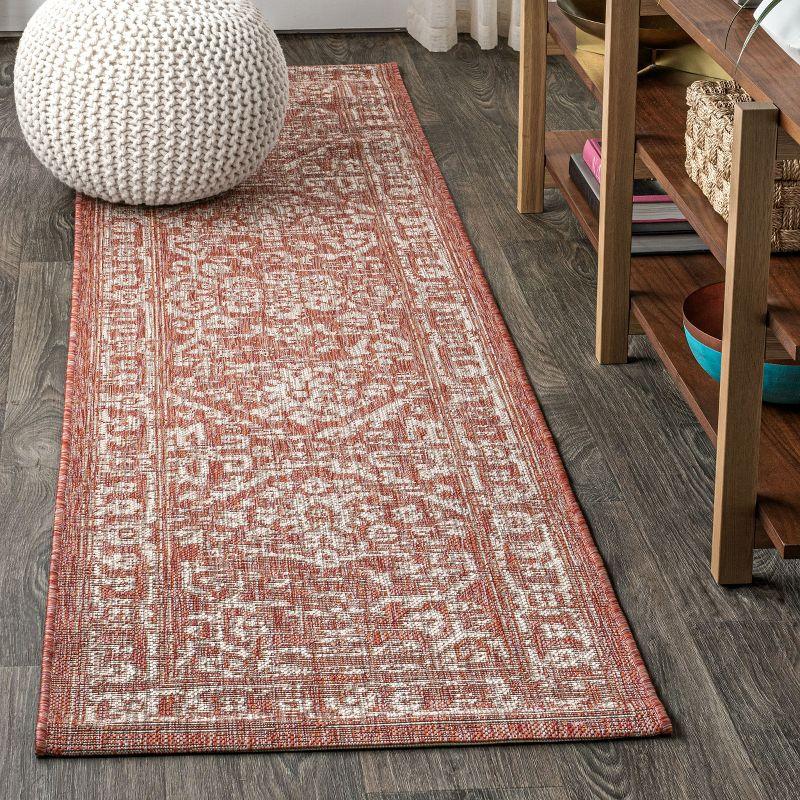 Malta Bohemian Inspired Medallion Textured Weave Indoor/Outdoor Area Rug - JONATHAN Y