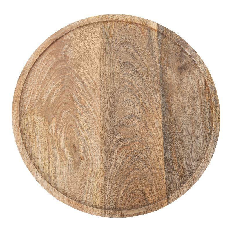 Kate and Laurel Vale Round Metal Side Table, 16x16x25, Natural and Black