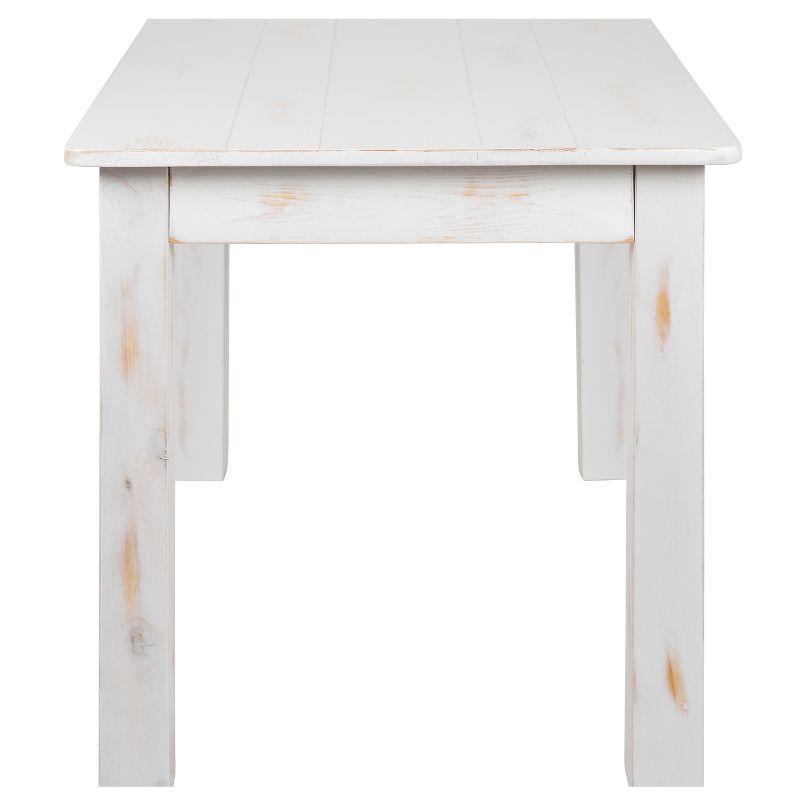 Flash Furniture HERCULES Series 46" x 30" Rectangular Antique Rustic White Solid Pine Farm Dining Table