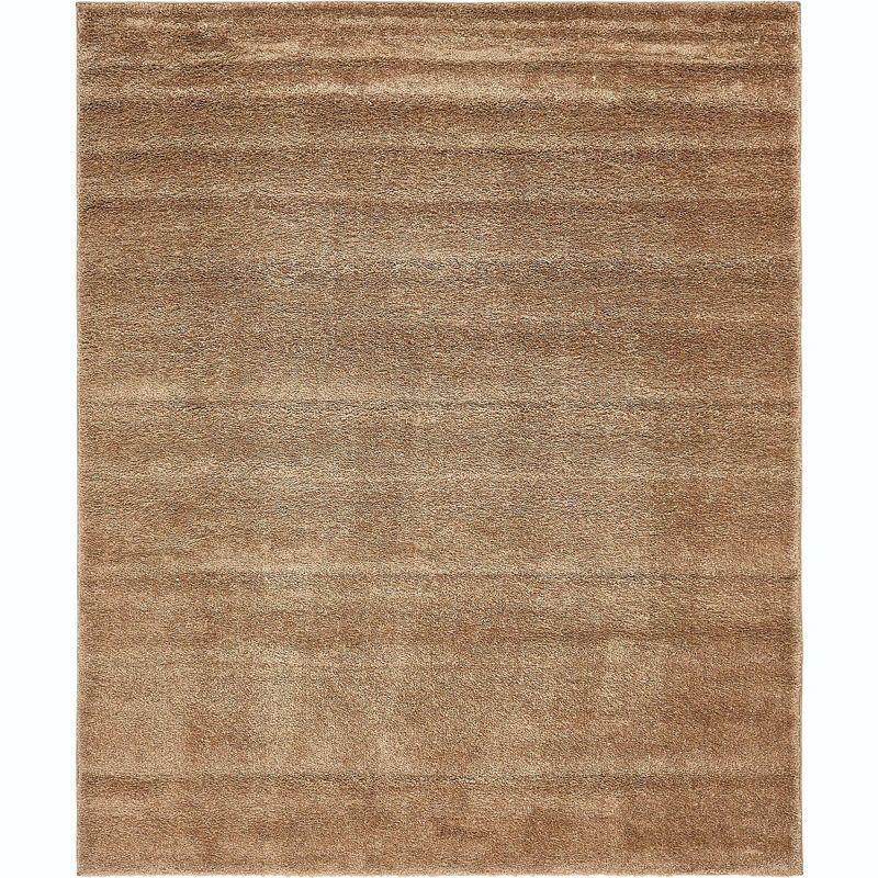 Luxurious Light Brown Shag Area Rug 8' x 10' - Easy Care & Stain-Resistant