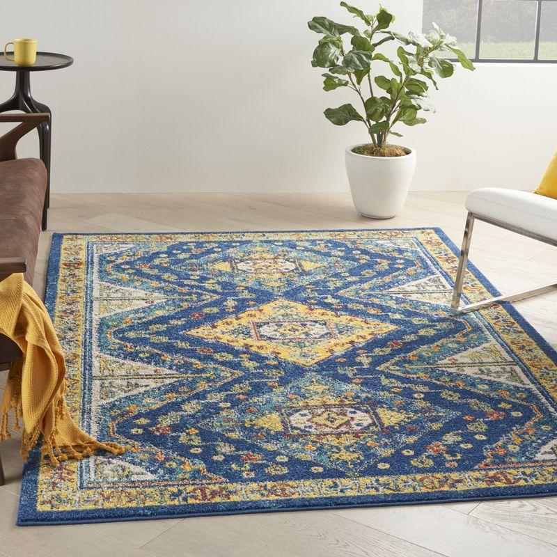 Nourison Allur Diamonds Geometric Indoor Area Rug Navy Multicolor 4' x 6'