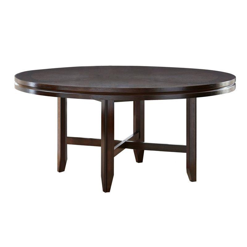 Steve Silver Co. 72" Talbot Round Dining Table Dark Oak : Seats 8, Mid-Century Modern, Wood Veneer