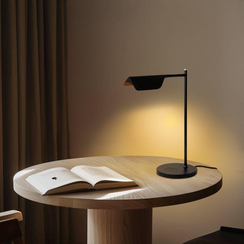 Brightech Leaf 16" Vintage LED Desk Lamp with Wireless Charging Pad, Adjustable Arm, and 3-Way Dimming