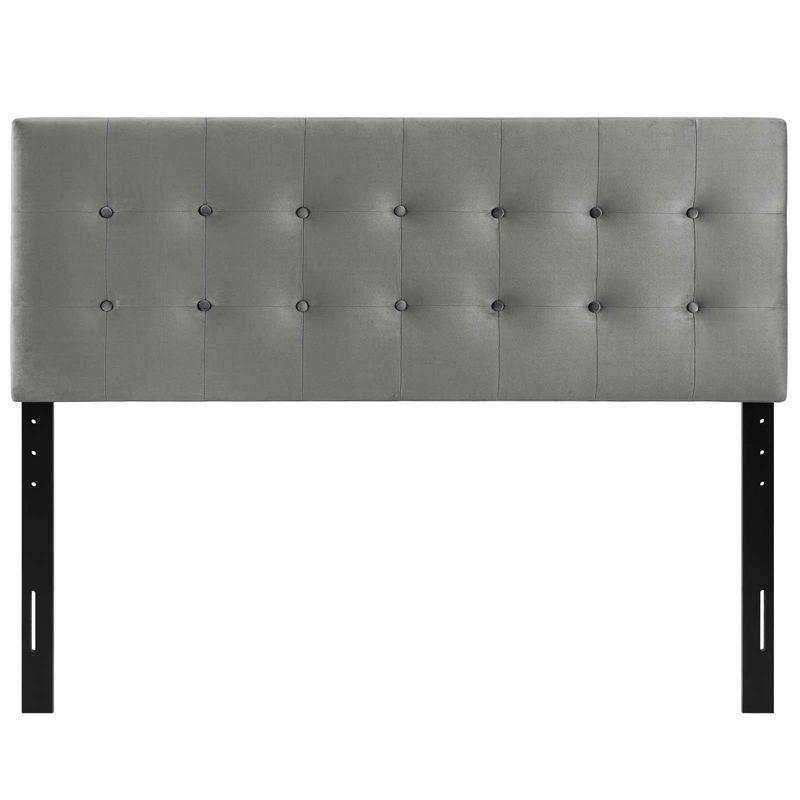 Modway Full Emily Tufted Performance Velvet Headboard Gray: Padded, Adjustable, Wood Frame Mounted