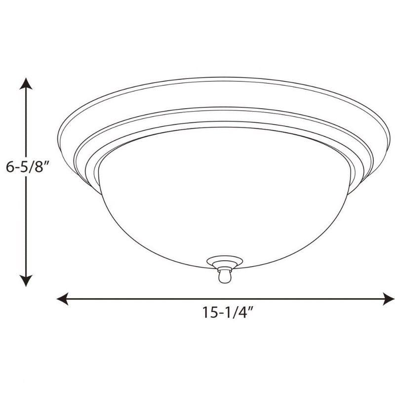 Progress Lighting Melon 3-Light Flush Mount, White Ceramic, Alabaster Glass, Brushed Nickel Finish