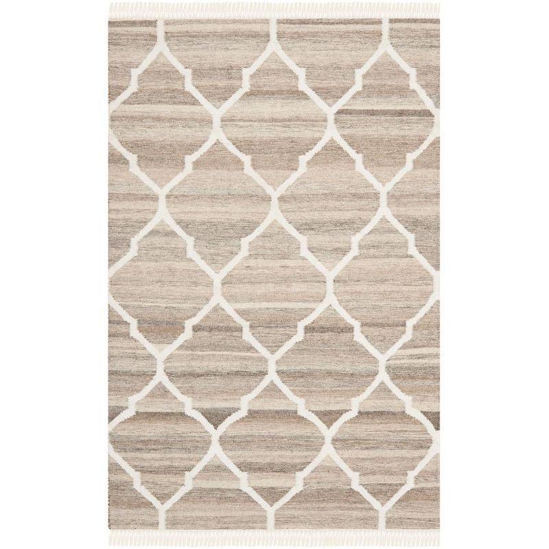 House of Hampton® Towles Natural Hand Woven 60% Wool, 20% Viscose, And 20% Cotton Geometric Rug