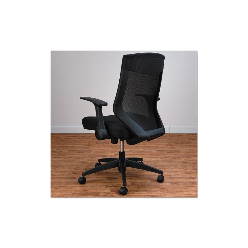 Alera Alera EB-K Series Synchro Mid-Back Flip-Arm Mesh Chair, Supports Up to 275 lb, 18.5“ to 22.04" Seat Height, Black