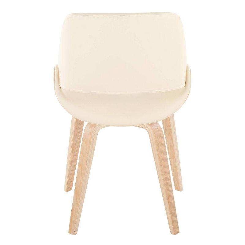 Set of 2 Fabrico Dining Chairs Natural/Cream PU - LumiSource