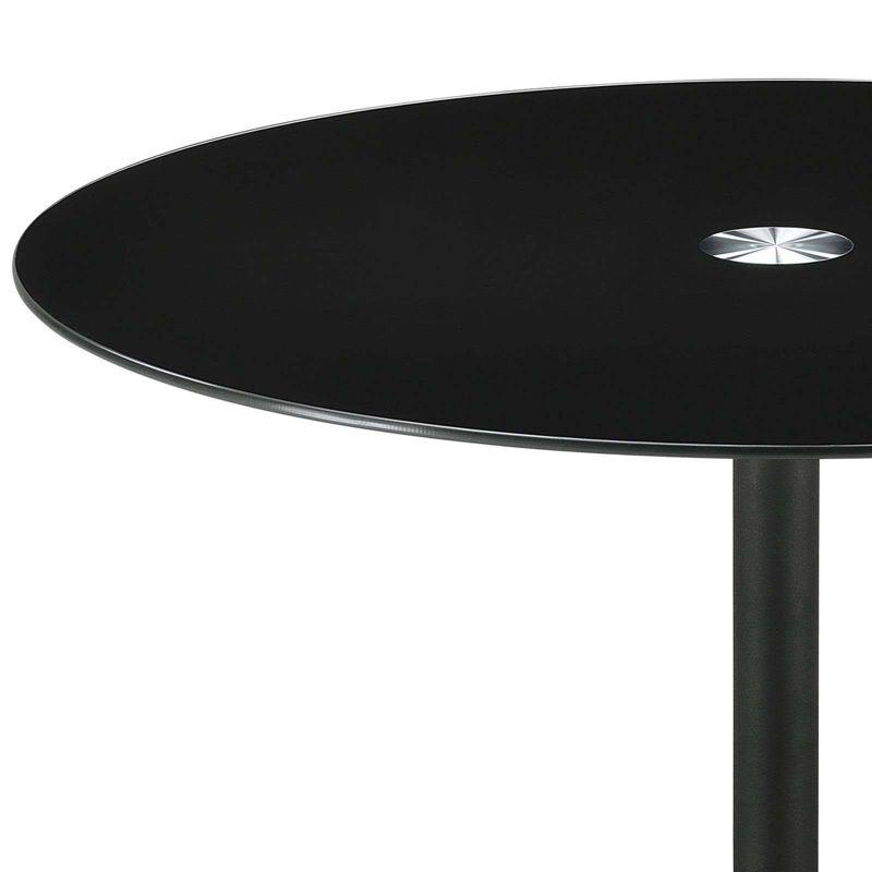 Coaster Ganso Modern Round Metal End Table with Tempered Glass Top Black