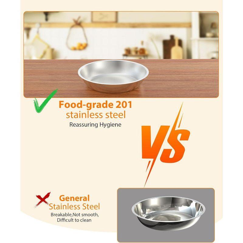 5QT round chafing dish buffet set (2-pack) in Rose Gold, NSF-certified stainless steel with lid, spoon, and tweezer, ideal for catering and events.