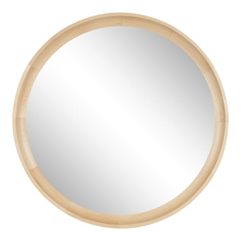 Kate and Laurel Hatherleig Round Wood Round Mirror, 24" Diameter, Natural