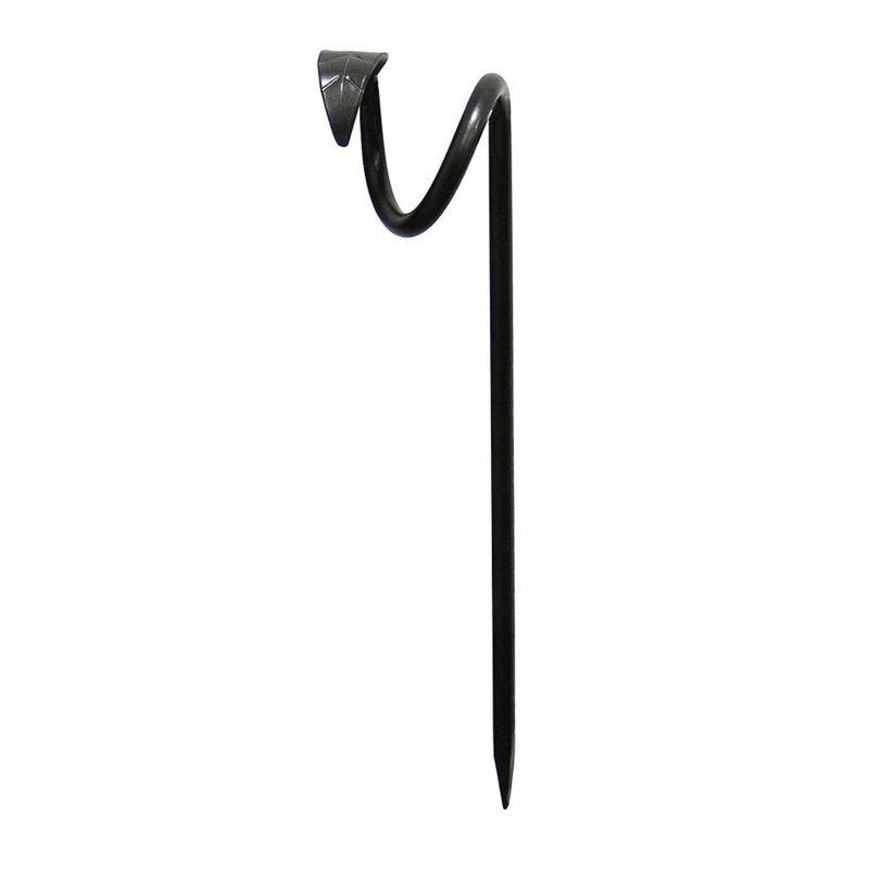 Black Wrought Iron Leaf-End Hose Guides, Set of 6