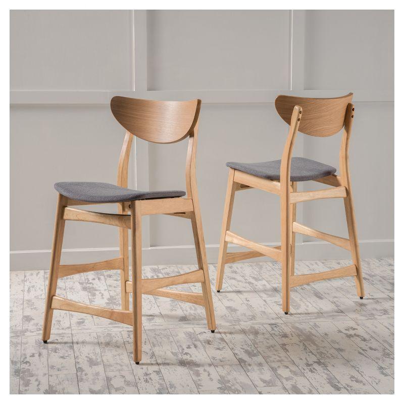 Set of 2 24" Gavin Natural Frame Counter Height Barstool - Christopher Knight Home