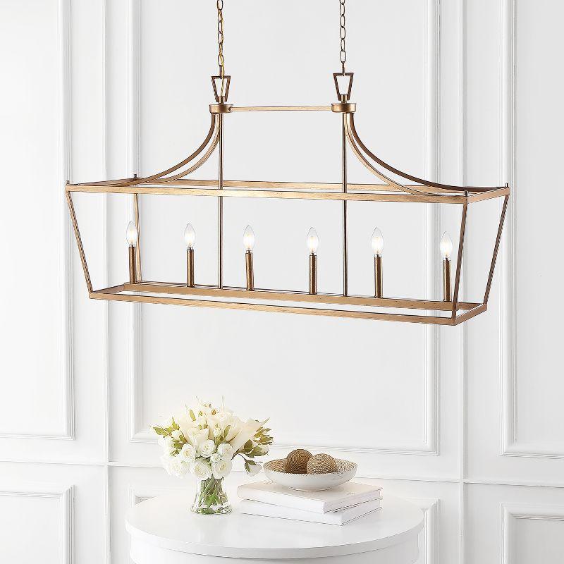 Aroris 6 Light 49" Height Adjustable Pendant - PND4093 - Gold - Safavieh