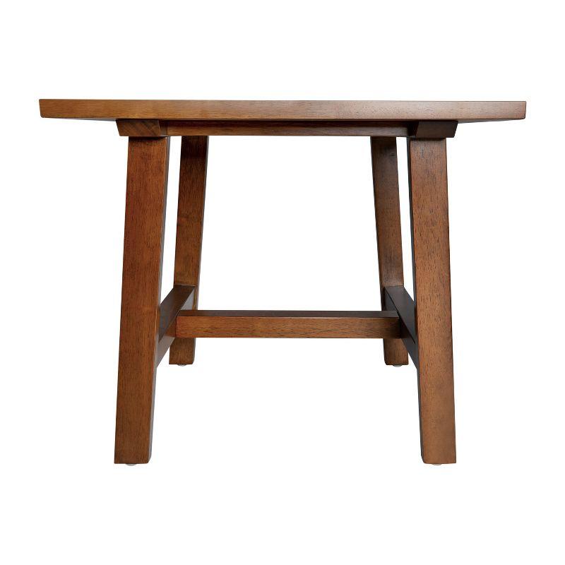 Emma and Oliver Solid Wood Farmhouse Trestle End Table in Walnut