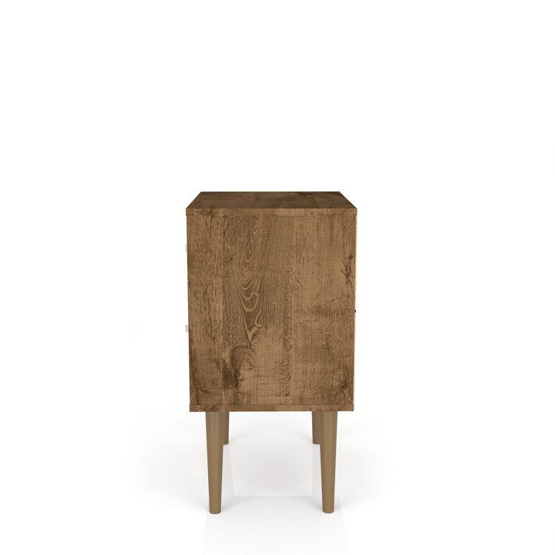 Liberty 2.0 Mid Century Modern Nightstand Rustic Brown/Yellow - Manhattan Comfort