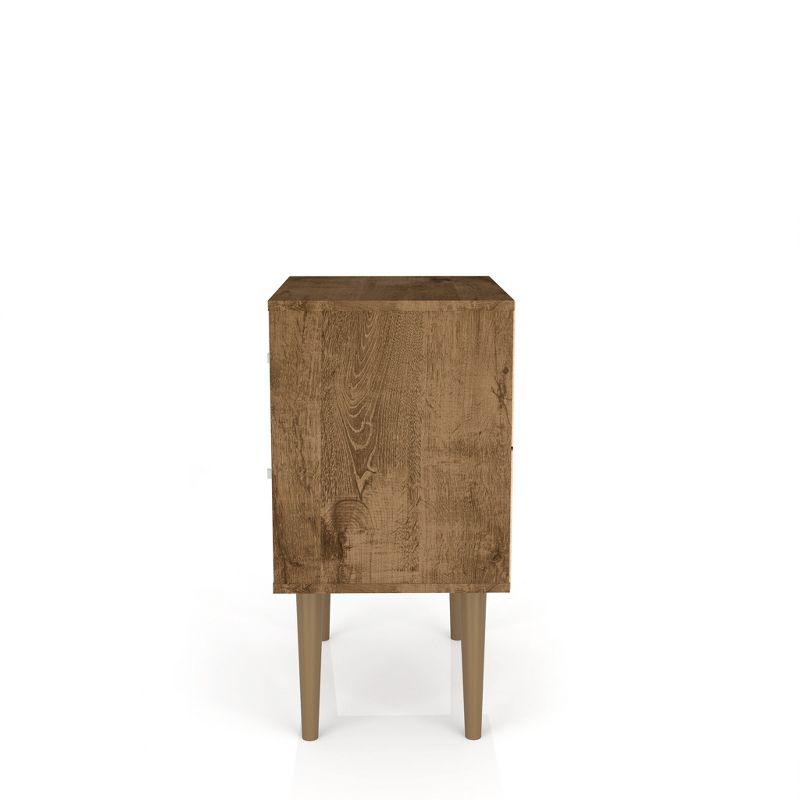 Rustic Brown 2-Drawer Mid-Century Modern Nightstand