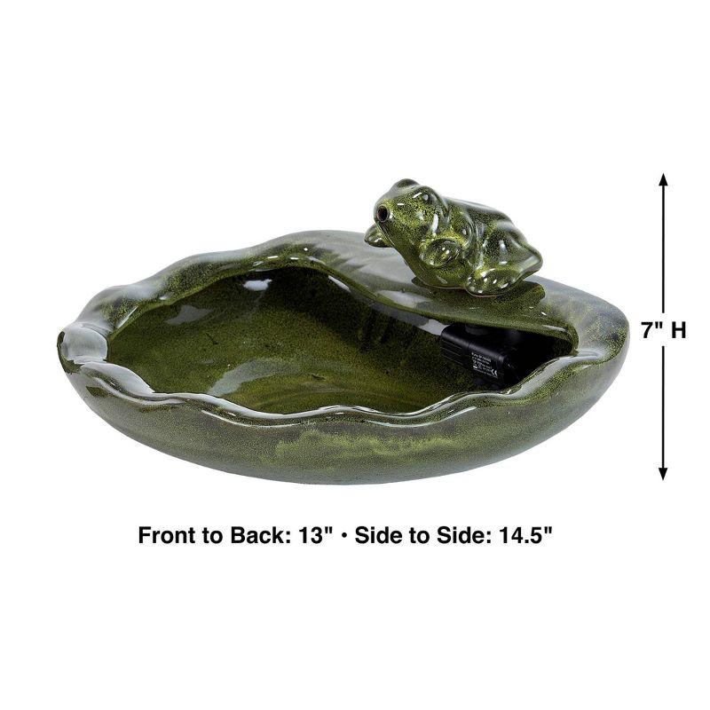 Smart Solar 7" Ceramic Frog Solar Spitter Fountain