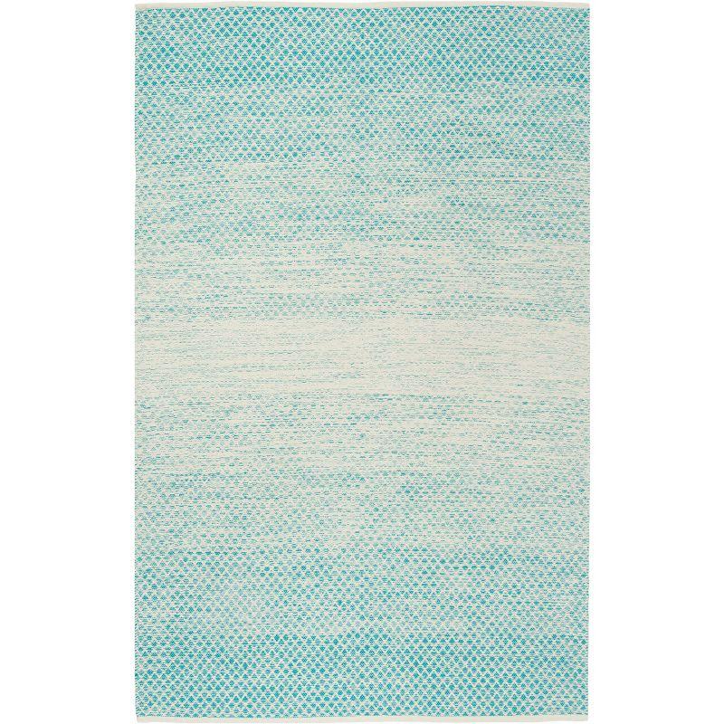 Montauk MTK601 Hand Woven Indoor Accent Rug - Turquoise/Ivory - 4'x4' - Safavieh