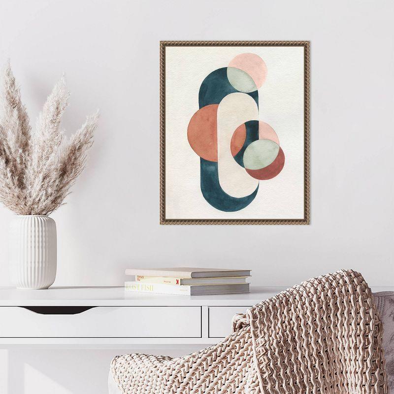 Loops and Bounds II Abstract Canvas Print with Bronze Frame