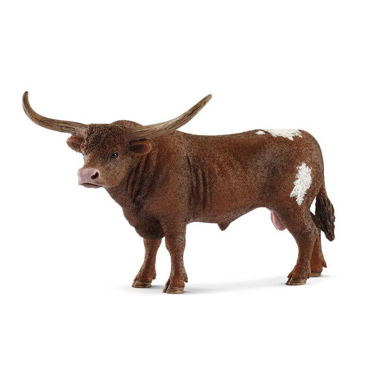 Hand-Painted Texas Longhorn Bull Farm Animal Figurine