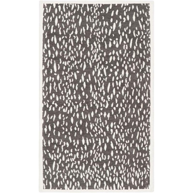 Marbella Dark Grey and Ivory Handwoven Wool Area Rug