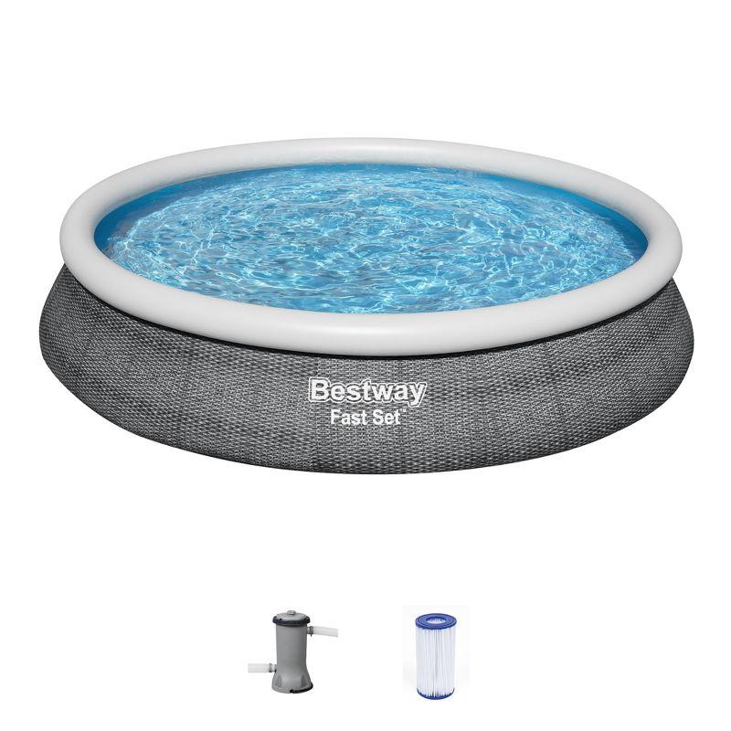 Bestway 11.3 ft Round Inflatable Above Ground Pool with Filter Pump