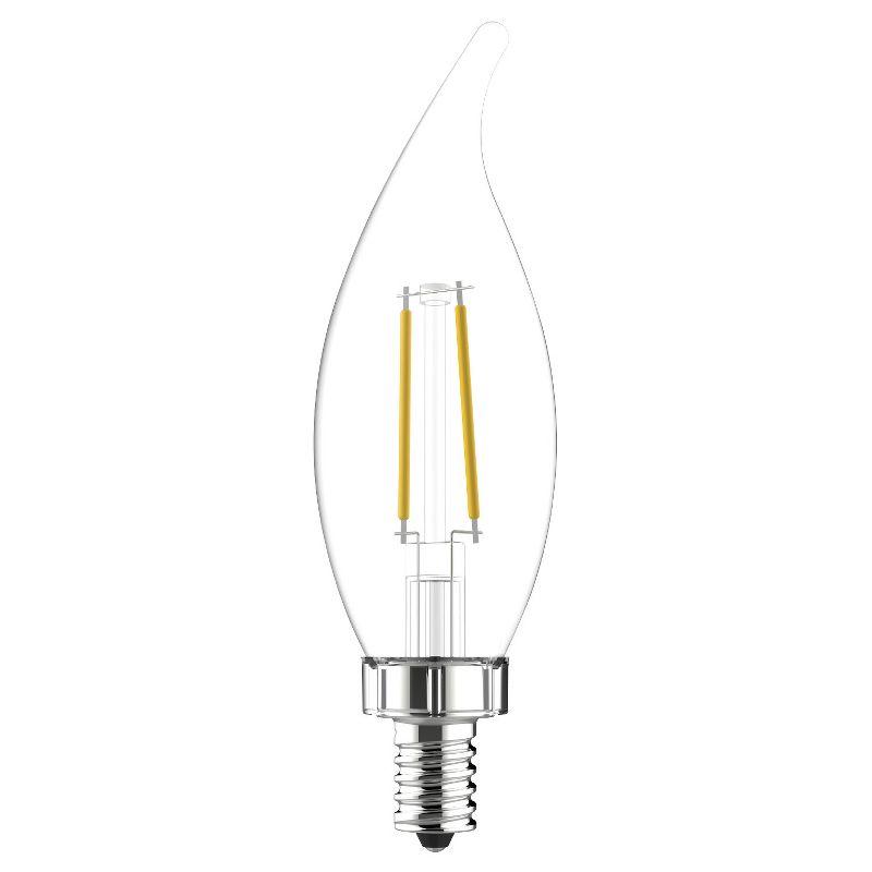 GE 4pk 40W Refresh LED CAC Decorative Light Bulbs Daylight: Dimmable Candelabra E12, 5000K, Energy Star, Chandelier Use