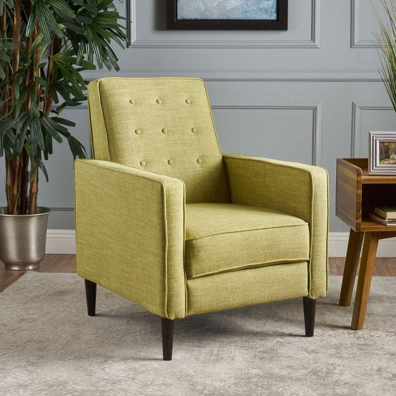 Muted Green Microfiber Mid-Century Modern Recliner, 34.25" x 38"