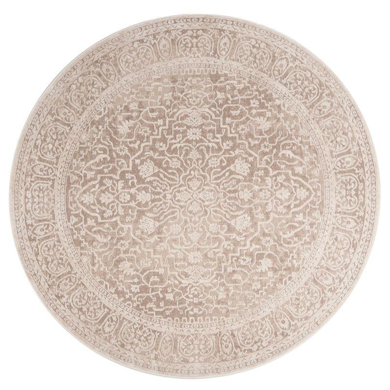 Reflection RFT670 Power Loomed Indoor Area Rug - 6'7" Round - Beige/Cream - Safavieh