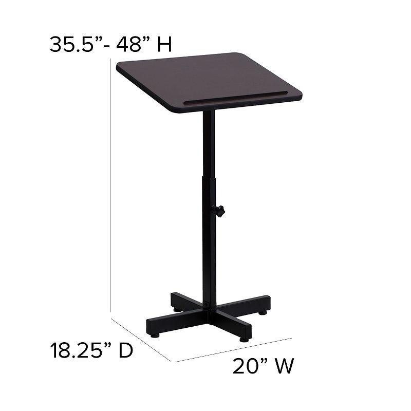 Collette Adjustable Height Slanted Top Metal Lectern in Mahogany