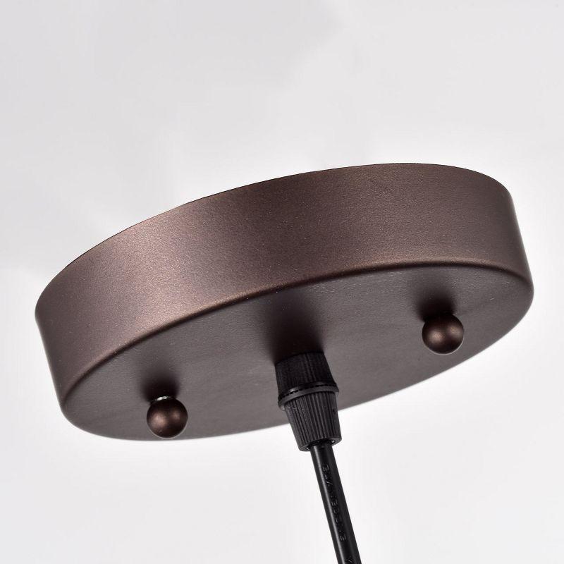 Chloe Lighting Ironclad Industrial 1 Light Oil Rubbed Bronze Mini Pendant Ceiling Fixture 6" Wide