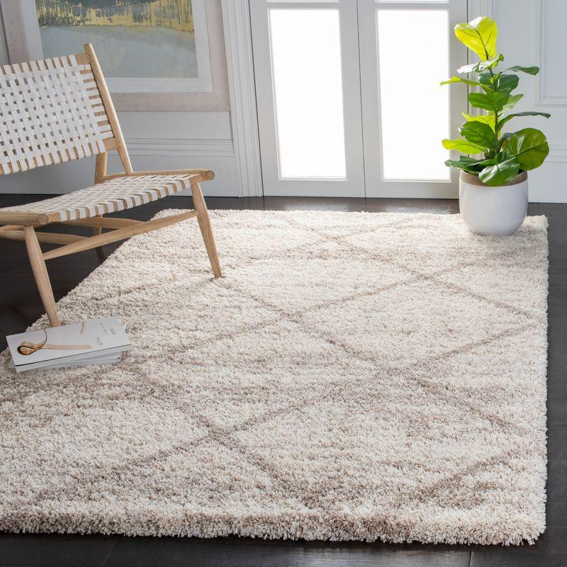 Hudson Shag SGH281 Power Loomed Indoor Area Rug - Multi Ivory/Beige - 5'3"x7'6" - Safavieh