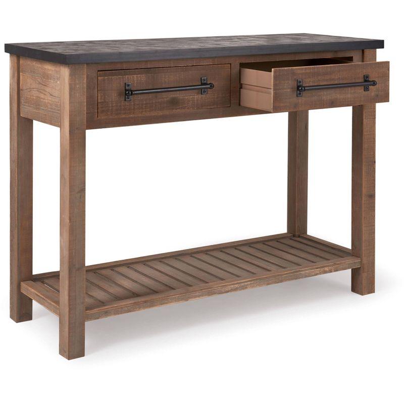 ClickDecor Eugene Console Table Brown: Modern Wood Entryway Furniture, Spot Clean, 1 Year Warranty