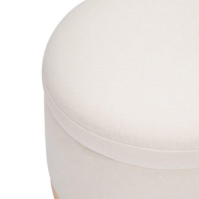 Naka 21.5" Wide Round Storage Ottoman with Storage