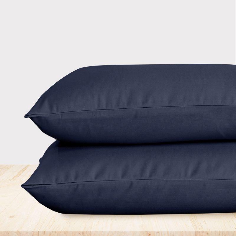 Navy Organic Cotton Hypoallergenic Standard Pillowcase Set