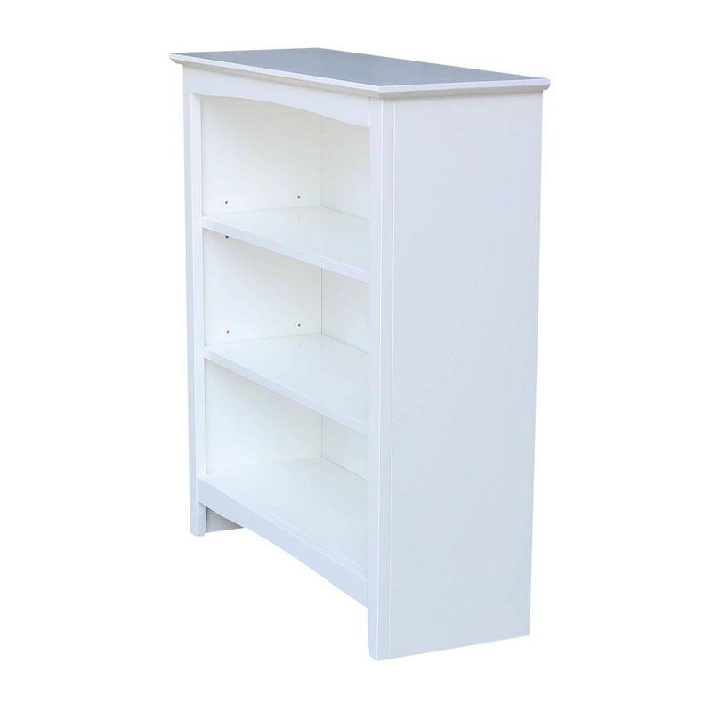 White Adjustable Solid Wood 36" Bookcase