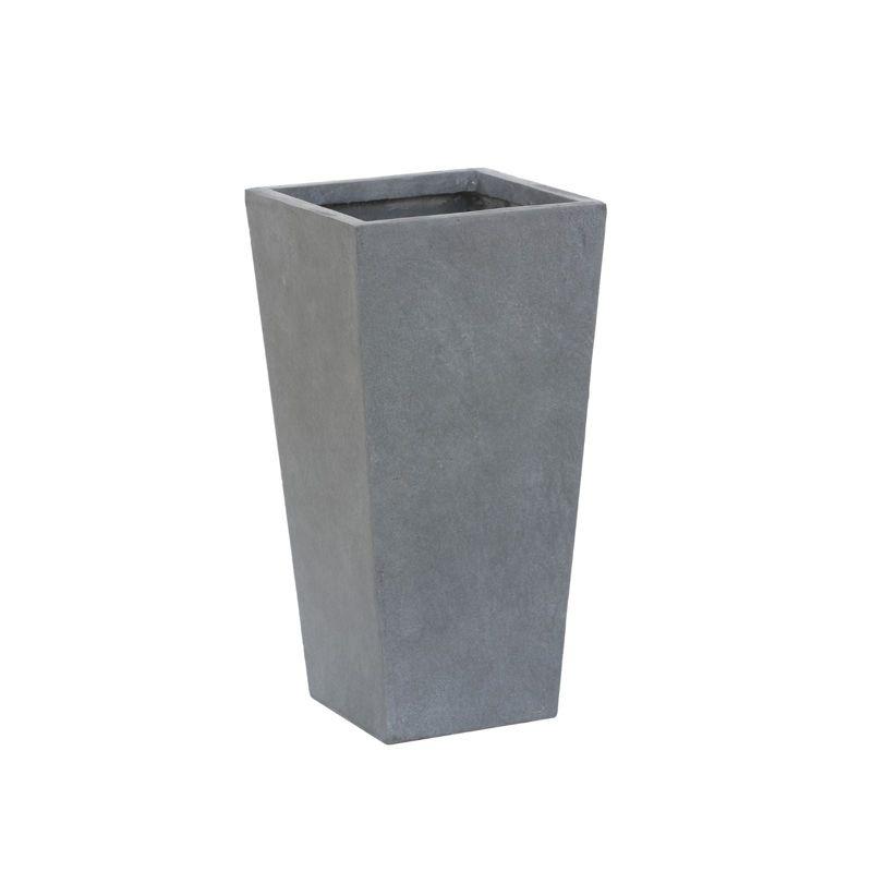 LuxenHome Square Tapered 24.2" Tall Planter Black