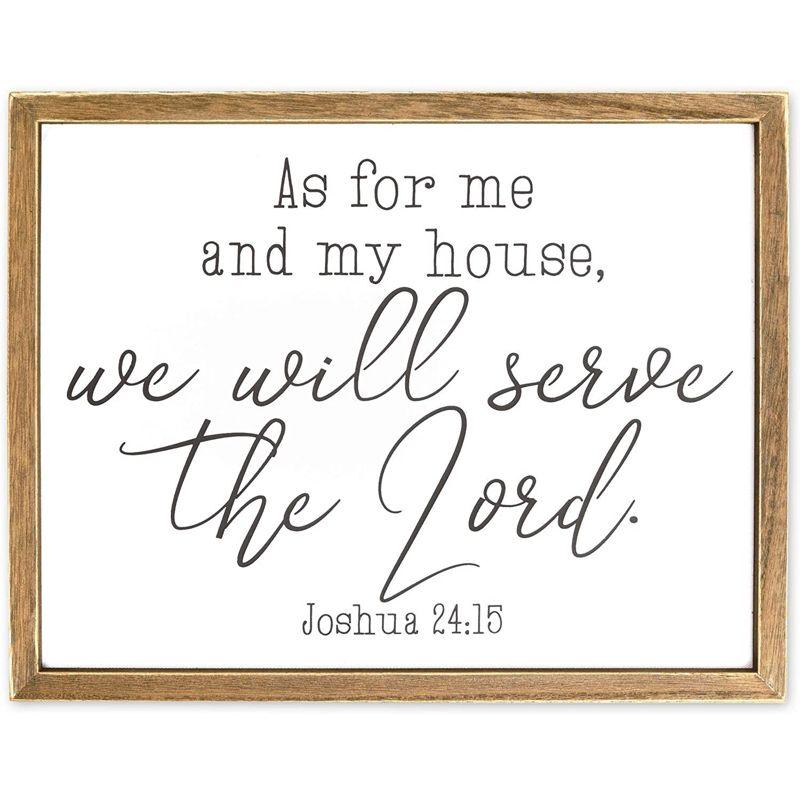 Joshua 24:15 Religious Wall Art with Wooden Frame