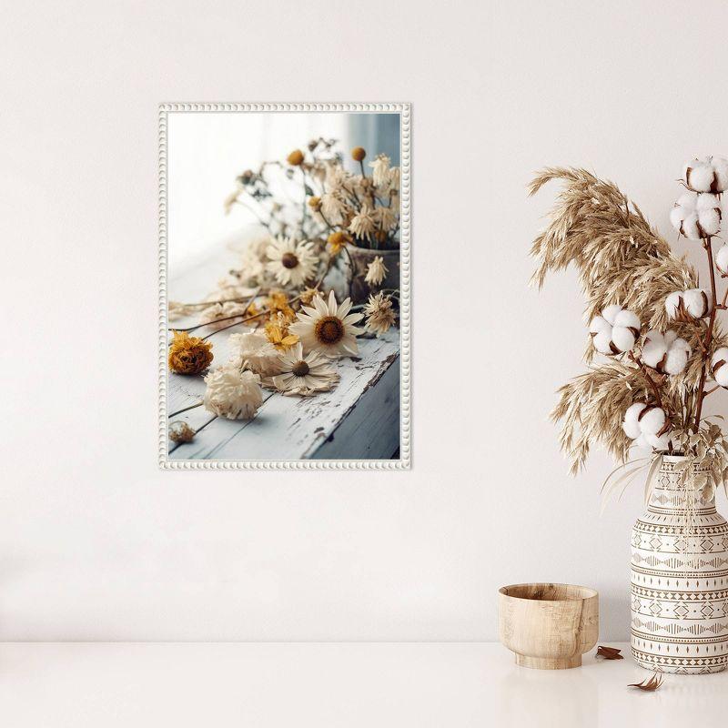 16"x23" Dry Flowers Arrangement by Treechild Framed Canvas Wall Art Print White - Amanti Art: Modern Botanical Lithograph, Polystyrene Frame