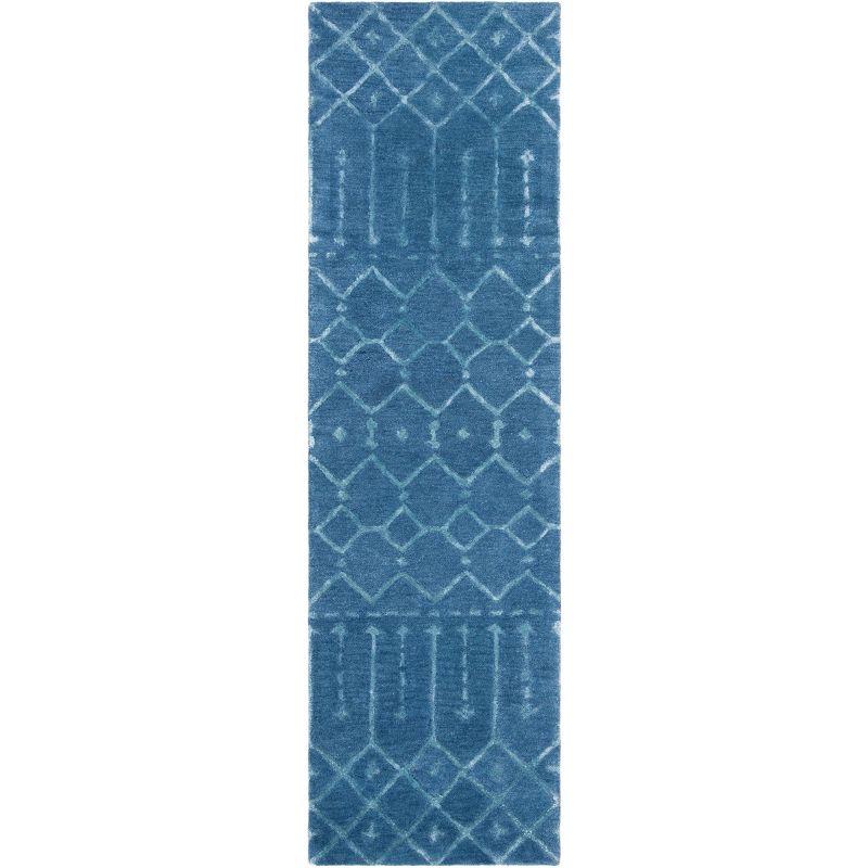 Himalaya HIM903 Handmade Runner Rug - 2'3"x6' - Navy/Silver - Safavieh