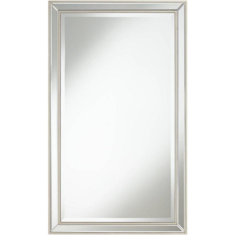 Helena Bright Silver Beveled Rectangular Wall Mirror 47"